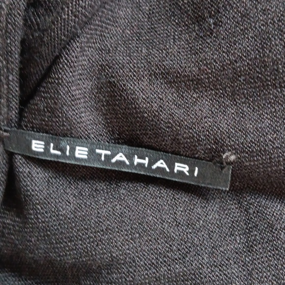 HP Elie Tahari silk cashmere black ruffle front cardigan - Picture 3 of 5